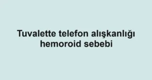 Tuvalette telefon alışkanlığı hemoroid sebebi