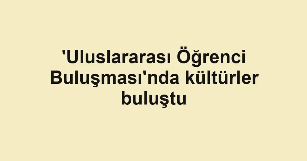 'Uluslararası Öğrenci Buluşması'nda kültürler buluştu