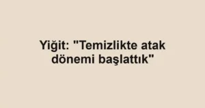 Yiğit: "Temizlikte atak dönemi başlattık"